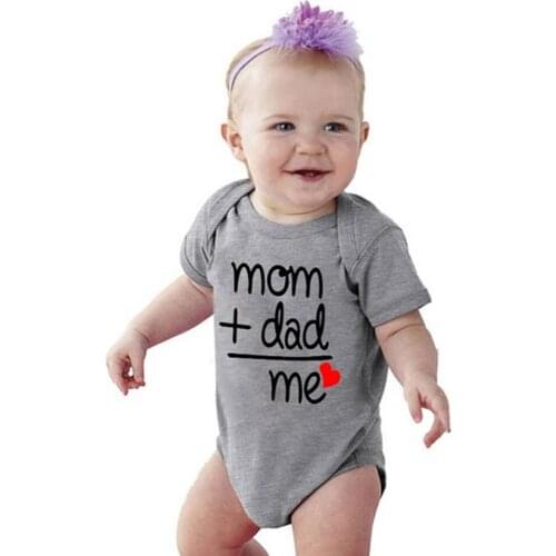 0-24M Toddler Newborn Jumpsuit Mom Dad Me Letter Print Baby Romper Onesies Short Sleeve Bodysuit Summer Cotton Infant Rompers