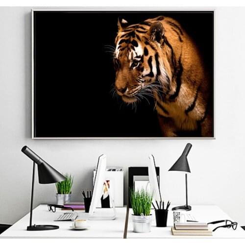 Colorful Tiger Painting Wall Art Posters and Prints Wildlife Animals Canvas Paintings Wall Art Pictures Living Room Home Decor