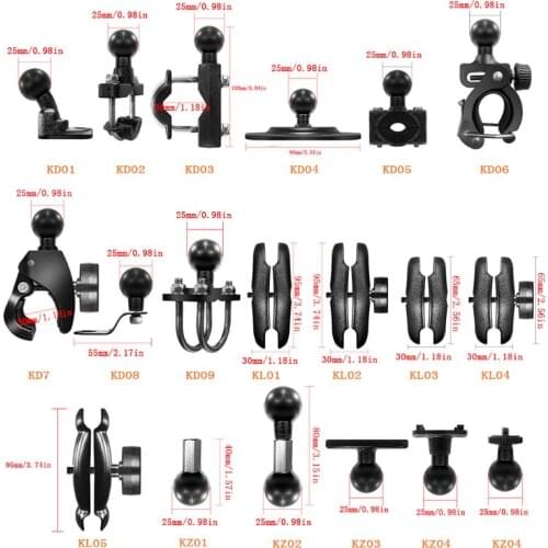 1Set Motorcycle Handlebar Bike Mount Base Clamp with 1Inch Ball Head for Go-pro 090F