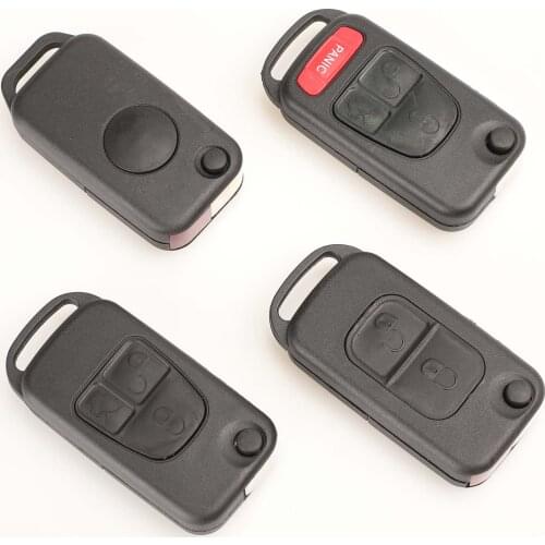 Kutery 1/2/3/4 Buttons Folding Remote Car Key Shell Cover For Mercedes Benz B200 A160 W124 W202 W210 With HU39 Hu64