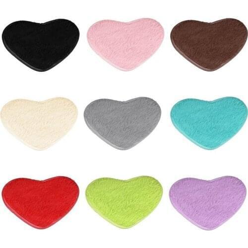 Love Heart Shaped Doormat Non-Slip Soft Microfiber Coral Fleece Bathroom Floor Area Rug For Living Room Mat Carpets Decor