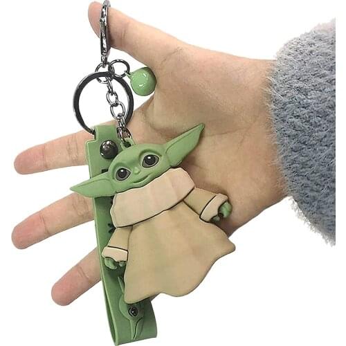 Cartoon Mandalorian Baby Yoda Keychain Anime Movie Star Wars Key Chain Action Figure Model Dolls Childer Kids Boy Girl Toys Gift