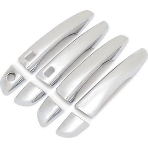 BBQ@FUKA Chrome Car Side Door Handle Catch Cover Trim Cover For Peugeot 3008 GT 2016 2017 2018 Car Exterior Accessories Styling