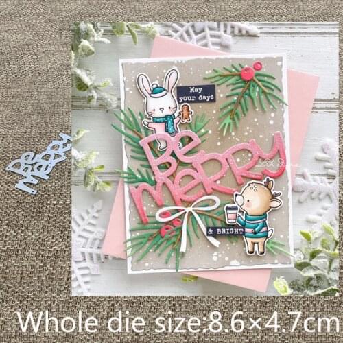 New Design Craft Metal stencil mold Cutting Dies Be Merry Words decoration scrapbook die cuts Album Paper Card Craft Embossing