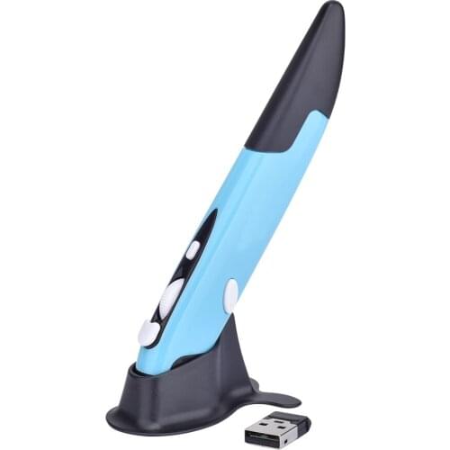 Upgrade 2.4GHz Wireless Mouse Pen 1600DPI Pocket Mice Creative Vertical Pen-Shaped Stylus Battery Mouse for PC Laptop TV Box