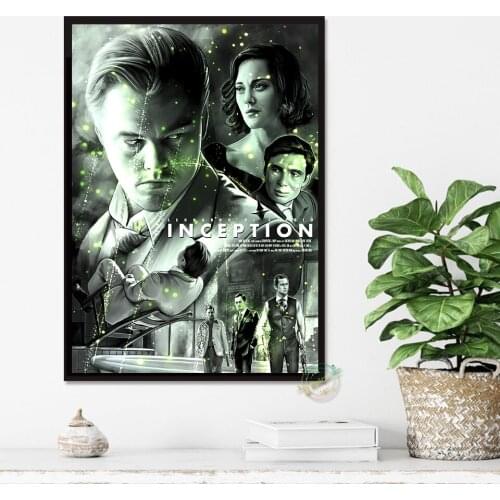 Inception Poster Leonardo DiCaprio Classic Movie Wall Art Print Canvas Painting Decoration For Living Room Bedroom Decor Gift
