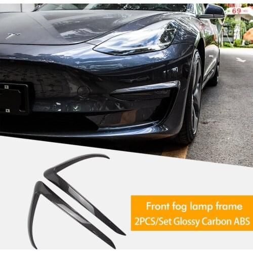 Front Blade Trim For Tesla Model 3 2021 Accessories Matte Carbon Fiber ABS White Black Car Accessories Model3 Three
