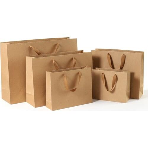 Khaki Vertical Version Kraft Paper Bags Gift Bags Candy Bags Wedding Snack Baking Package Supplies Clothes Shoes Tote Gift Bags