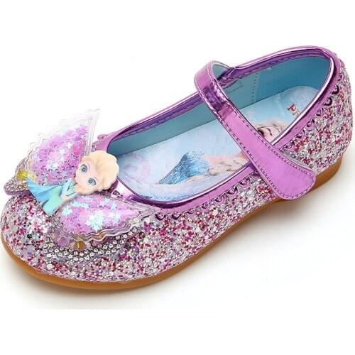 Disney frozen 2 girls princess elsa anna Casual Shoes kids Shiny soft dancing shoes Europe size 23-34