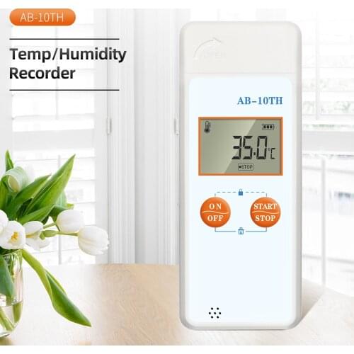 AB-10TH USB Temperature Humidity Data Logger RH Temp Recorder With 48000 Record Capacity Digital Reusable Recording Meter