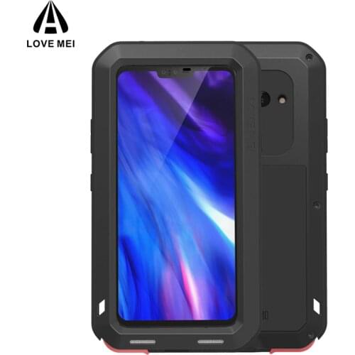 LOVEMEI Luxury Dirt-resistant Anti-knock Metal Aluminum Cases Cover with Gorilla Glass for LG V40 ThinQ Heavy Duty Protection