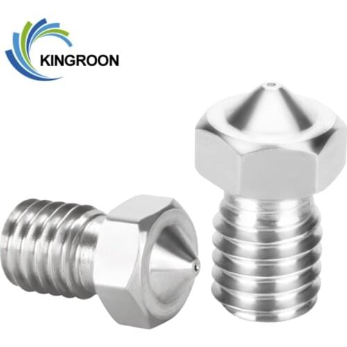 KINGROON E3D V5 V6 Stainless Steel Nozzle M6 Thread Nozzles 3D Printer Part 0.25/0.4/0.5/0.6/0.8/1.0mm For 1.75mm/3mm Filament