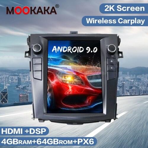 Tesla Vertical Screen Android 9.0 64GB Car Multimedia Player Radio For Toyota Corolla 2008-2013 GPS Navigation Stereo Head Unit