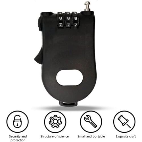 Retractable Cable Lock MTB Helmet Bike Lock Elastic Stretch Ultralight Flexible 3 Digit Password Lock Bicycle Accessories