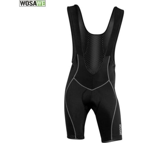 WOSAWE Highly Breathable Cycling Bib Shorts Men Road Mountain Bike Tights Cycle Bicycle Bib Shorts with Shockproof Gel Padded