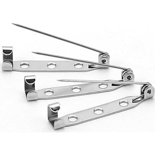 30pcs 2019 Stainless Steel Jewelry Findings Brooch Clip Base Pins Accessories DIY Pins And Brooches For Jewelry Making Supplies