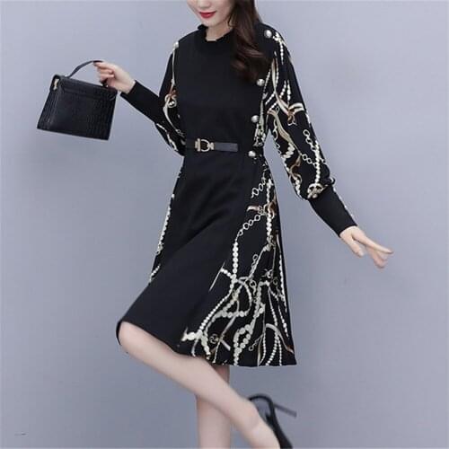 Large Size Womens Spring 2021 High-Grade Thin-Looking Dress Color Contrast TemperaMent Loose Medium And Long Skirt