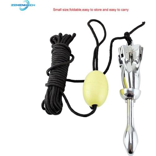 0.7KGS Stainless Steel Umbrella Anchor Docking Deck Marine Hardware Boat 4-Tine Folding Grapnel Anchor Yacht Sailboat Watercraft