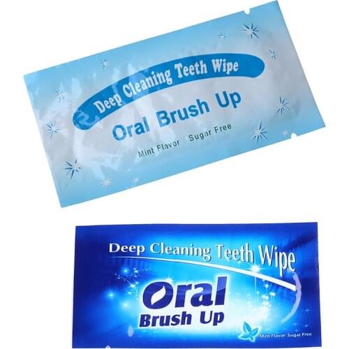 AZDENT 10 Pcs Teeth Whitening Wipes Advanced Dental Tooth Whitening Strips Finger Teeth Cleaning Oral Brush Ups
