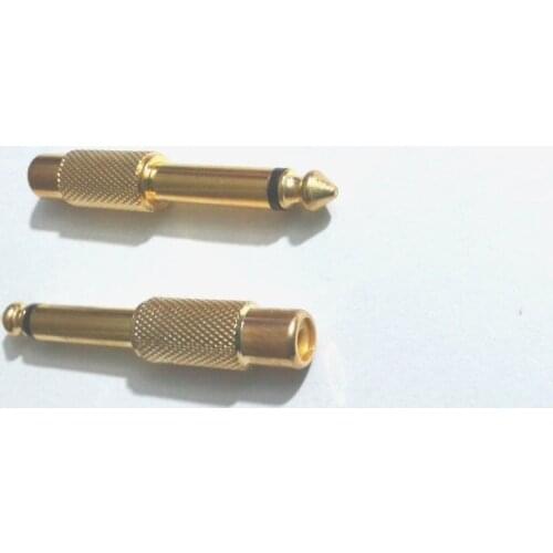 1000pcs Gold plated 6.35mm (1/4 Inch) Mono Plug to RCA Jackadapter connector New