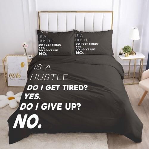 3D Bedding Set Black Letter Duvet Cover Set 2-3PCS Comforter Case Pillowcases Nordic Bedclothes Customize any size design