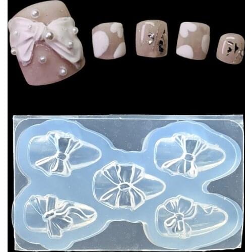 3D Silicone Template Nail Art Carving Mold for DIY Nail Art Decorations Supplies Flower/animals/bear Nail Mold Silicone HU37-r