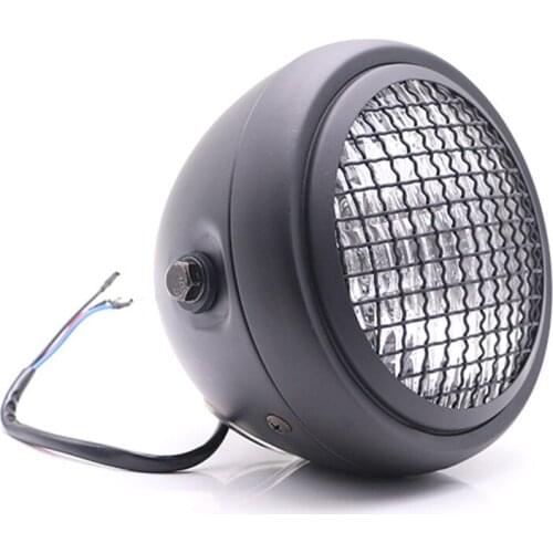 55W Motor Accessories 5.75" Headlight Motorcycle Grill Vintage Motorcycle Side Mount Headlights For Cafe Racer Bobber Old School