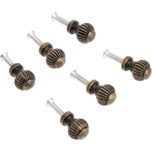 6Pcs 14x19mm Vintage Small Case Cabinet Cupboard Drawer Furniture Pull Handle Dome Knob Jewelry Box Mini Decorative Knobs Bronze