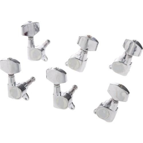 6pcs Sealed Tuners Tuning Pegs w/ Silver Accs for Electric Acoustic Guitars