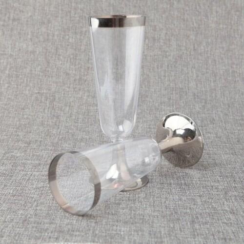 6OZ 180ml Disposable Plastic Goblet for Wine Champagne Cocktail Picnic Tableware Wedding Party Cup 30pcs/lot DEC410