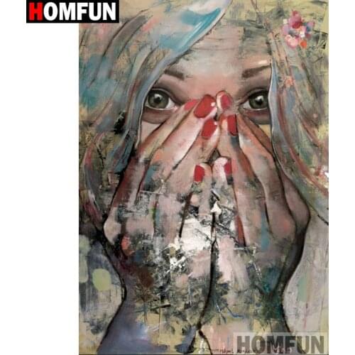 HOMFUN Full Square/Round Drill 5D DIY Diamond Painting "Cartoon girl" Embroidery Cross Stitch 5D Home Decor Gift A16140