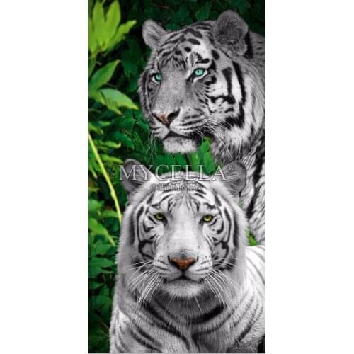 Animal White Tiger Diamond Embroidery 5D DIY Diamond Painting Cross Stitch Picture Full square Diamond Mosaic Home Decor