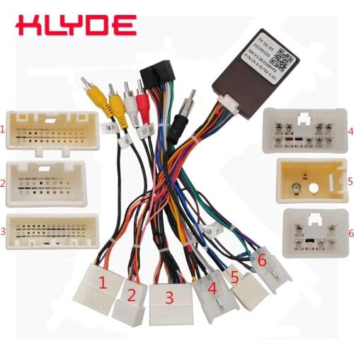 KLYDE Car Stereo Radio Wire Power Harness Adapter with Canbus Decoder for Toyota Series Prius Camry car JBL and original camera
