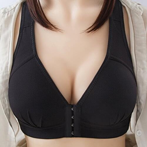 2020 New Arrival Front Button Plus Size Bra Sexy Breathable Thin No Rim Underwear Women Gather Adjustment Type