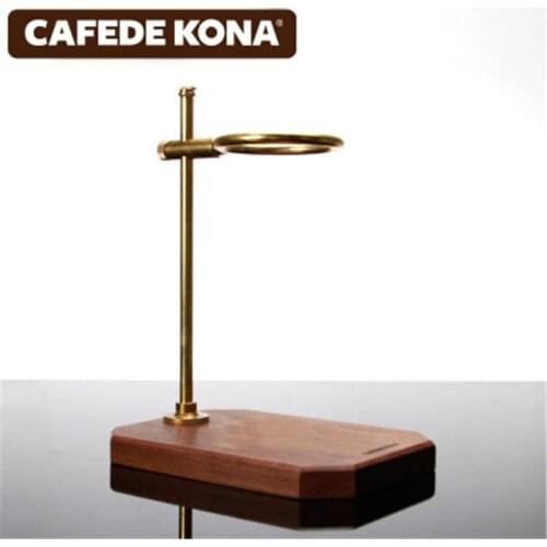 CAFEDE KONA Hand Coffee Holder Walnut Coffee Holder Coffee Hand Punch Pure Copper Filter Cup Holder