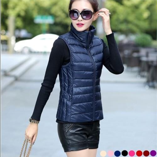 Chalecos para mujer vest women for winter coletes feminina waistcoat gilet sans manche femme woman vest plus size down