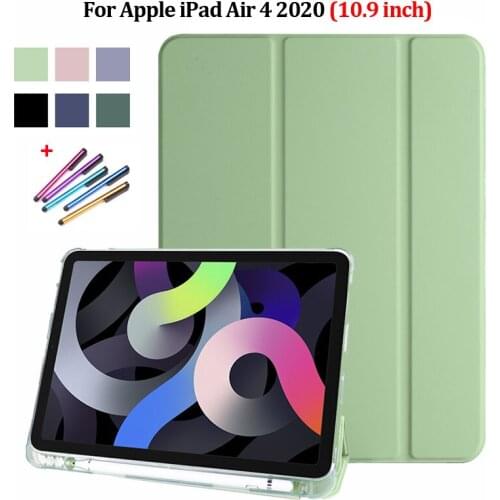 For iPad Air 4th Generation Cover Tri-Fold PU Leather Stand Smart Cover For Funda iPad Air 4 Case Coque 2020 with Pencil Holder