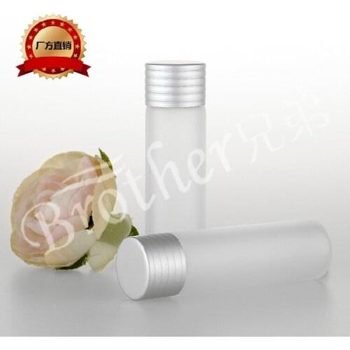 20ml Cylindrical Frosted Scrub Glass Aluminum Essence Perfume Bottle Cosmetics Packing Bottle 10PCS/LOT