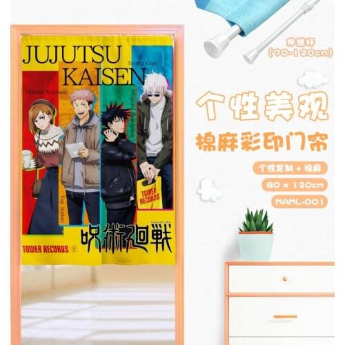 Jujutsu Fashion Anime Customized Door Curtain Decoration Home Cartoon Half Curtains Bedroom Kitchen NEW