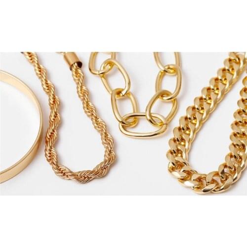 Hip hop Cuban Bracelet punk metal twisted rope chain bracelet Heavy Metal Chunky Lock Bracelets for Women Jewelry