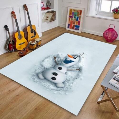 Disney Frozen Elsa Anna Olaf Playmat Kitchen Mat Doormat Bedroom Home Floor Decoration Living Room Carpet Bathroom Anti-slip Rug