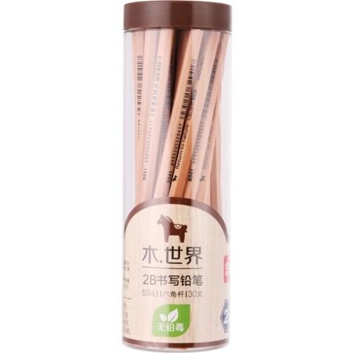 Pencil S941 STUDENTS Stationery Children Hexagonal Pen Sketch 30pcs/box 2B Logs Pencil Office supplies classroom stationery