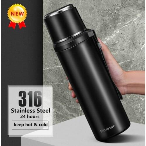 Creativity500ml/800ml/1000ml Thermos Mug 316 Stainless Steel Vacuum Flask Portable Thermos Bottle for Office TravelHikingCycling