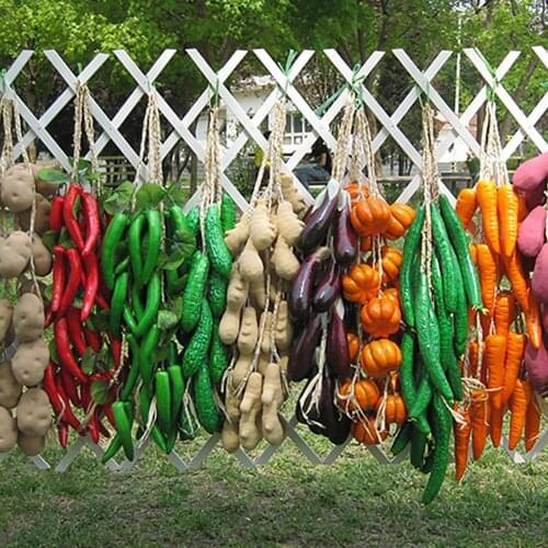 HOT SALES！！！New Arrival Artificial Fruit Foam Vegetable Corn Pepper Garlic Hanging Photo Prop Home Decor Wholesale Dropshipping
