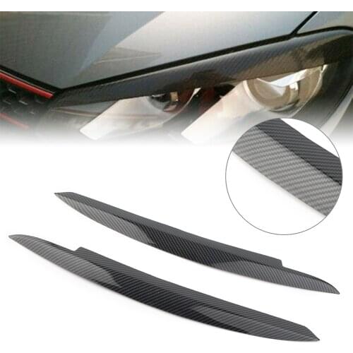 For Golf MK6 Carbon Black ABS Car Eye Lid Headlight Cover Brow Trim For Volkswagen VW Golf 6 2008 2009 2010 2011 2012 2013