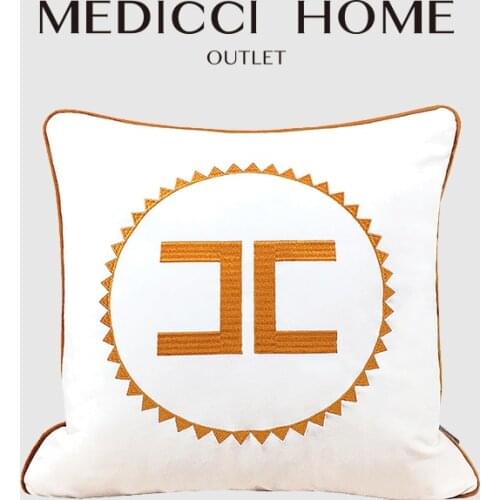 Medicci Home Luxury Alphabet C Throw Pillow Case Modern Cushion Cover Square Pillowcase Decoration For Sofa Bed Chair Car