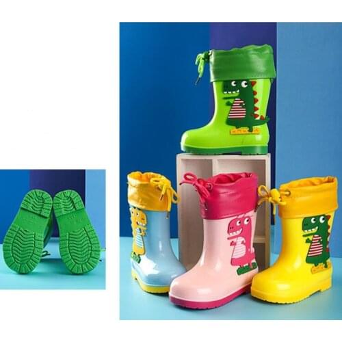 All Seasons Cartoon Rain Boots Kids For Boys Girls Waterproof Non-slip Kids Girls Boys Rubber Water Shoes Children Rainboots