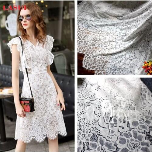 LASUI 2017 new 1.5m*3m =1 piece Heavy Eyelash French Fabric full-scale high-quality cotton lace soft skin-friendly dress C0142