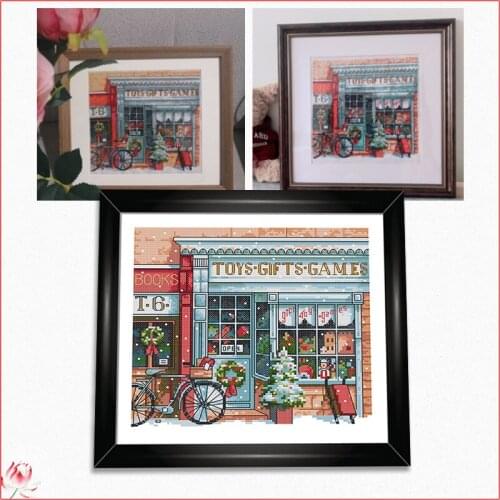 Gift Toy Shop Printied Cross Stitch Kit Pattern Traditional Embroidery 11CT 14CT Handmade Needlework Traditional Craft Home Deco