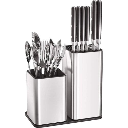 Stainless Steel Knife Stand Holder For Kitchen Knife Cooking Knife Holder Stand Block Storage bucket Kitchen Accessories